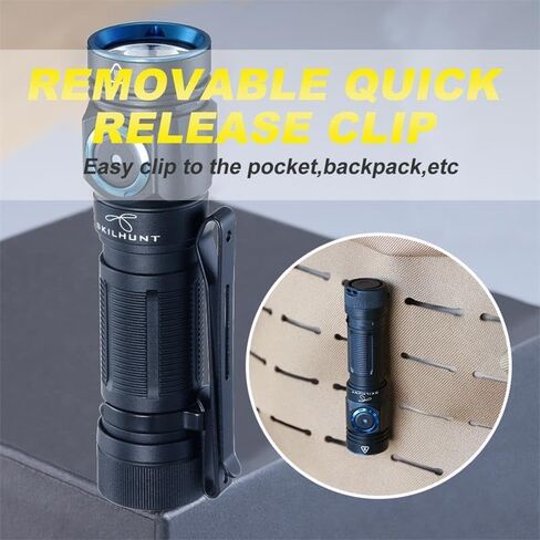 SKILHUNT M150 V3 750 Lumen Outdoor use Pocket Portable Keychain EDC Magnetic USB Rechargeable LED Light Flashlight (Grey LH351D High CRI) in Saudi Arabia