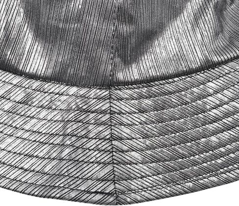 Metallic Bucket Hat for Women Men Shiny Holographic Sun Protection Hat Fisherman Hat for Rave Concert Festival in Kuwait