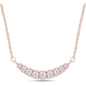 SAVEARTH DIAMONDS 1/2 Carat Lab Created Moissanite Diamond Nine Stone Graduated Statement Collar Necklace In 14k Gold Plated 925 Sterling Silver Jewelry With 18" Chain (G-H Color, 0.50 Cttw)