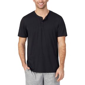 Cuddl Duds Sleepwear for Men Far-Infrared Enhance Moisture Wicking Short Sleeve Henley Pajama Shirt