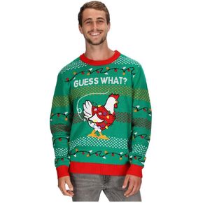 Guess What? Chicken Ugly Christmas Sweater Men Women Funny Xmas Sweaters