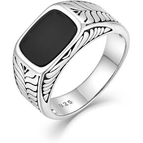 Ring for Men Wedding Promise 925 Sterling Silver Ring Men Square Cubic Zirconia Rings Diamond Jewelry Birthday Gifts for Him Husband