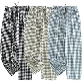 Men's Pajama Pants Cotton Pjs Bottoms Lightweight Pajama Bottoms Woven Knit Pants With Pocket