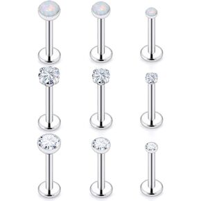 Dyknasz Tragus ثقب المجوهرات الفولاذ المقاوم للصدأ مجوهرات Labret ميدوسا ثقب المجوهرات حلقات الشفاه ثعبان لدغة ثقب المجوهرات حجم مختلف إلى الأمام الحلزون الغضروف محارة القرط مسمار مع ظهر مسطح