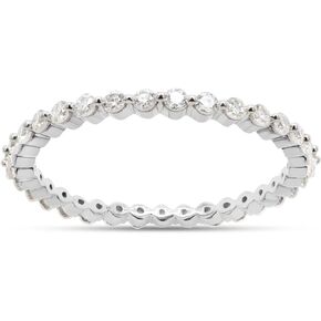 SAVEARTH DIAMONDS 1/2 ct. t.w Round Cut Lab Created Moissanite Diamond Full Eternity Stackable Engagement Ring In 10K Or 14K Solid Gold (G-H Color, VVS1 Clarity, 0.50 Cttw)