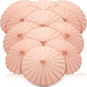 33 Inches Bride Paper Umbrellas Gift Paper Wedding Decorative Chinese Japanese Silk Parasol Umbrella DIY Oiled Paper Painting Umbrellas for Wedding Bridal Party