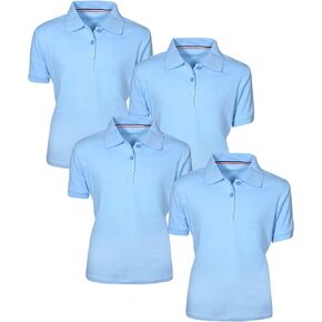 French Toast Girl's Uniform Polo Short Sleeve Interlock (4 Pack)