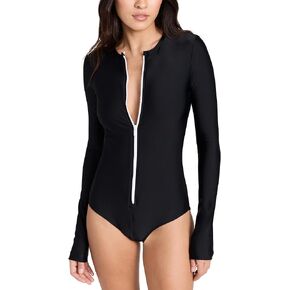Cover Women's Higher Leg Long Sleeved Front Zip Swimsuit