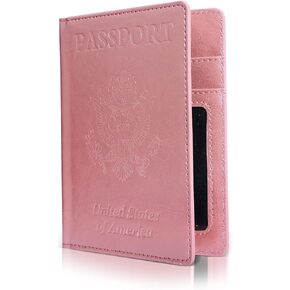 Travel essentials Passport and Vaccine Card Holder Combo, Slim travel wallet Passport Holder with Vaccine Card Slot, Waterproof PU Leather Passport Cover case for Men and Women