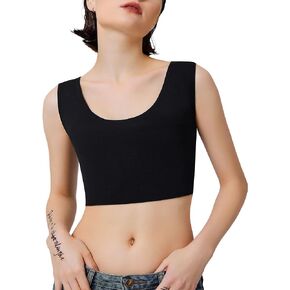 LEINIDINA Chest Binder for Transgender FTM Elastic Band Crew Neck Pullover Binder Bra Tank Top