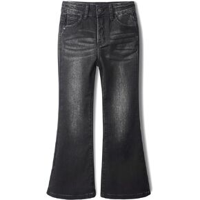 KIDSCOOL SPACE Girls Jeans, 18M-14T Wide Size Range Bell-Bottomed Micro Flared Stretchy Denim Pants