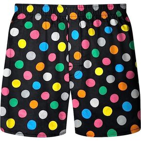 Dream Bridge Boy Boxers Underwear Breathable Cotton Multipack Comfort Classic Loose Flex Woven Knit Underwear Boxer Shorts for Kids Polka Dots XXL Underpants Black