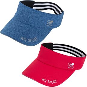 أقنعة خفيفة الوزن من EQ SPORT للنساء والرجال، قبعة واقية من الشمس للجري والجولف والتنس والركض والشاطئ والمشي لمسافات طويلة أقنعة رياضية (1 أزرق، 1 أحمر) in Kuwait