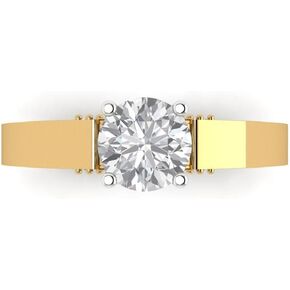 Clara Pucci 1.70ct Round Cut Solitaire Stunning Lab Created White Sapphire Engagement Promise Anniversary Bridal Ring 14k Multi Gold