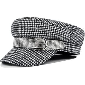 Women's Fashion Newsboy Cap Bling Rhinestone Cabbie Gatsby Cap Visor Beret Hat