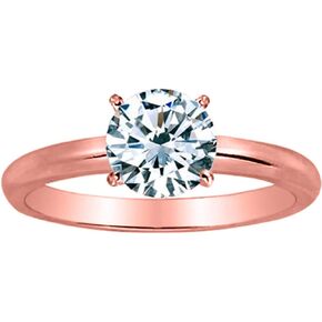 1 Carat GIA Certified 14K White Gold Solitaire Round Cut Diamond Engagement Ring (1 Ct D-E Color, SI1-SI2 Clarity)