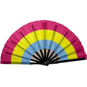 Pansexual Pride Bamboo Large Clacking Fan