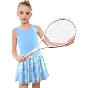 MODAFANS Girls Tennis Golf Pickleball Dress Sleeveless Athletic Pleated outfits sets with shorts