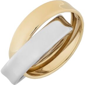 Kooljewelry 10k Two-tone Gold High Polish Rolling Ring (size 5, 6, 7, 8 or 9)
