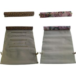 2 pc Organize Travel Storage roll ups for Tangle Free Necklace Chains, Rings, Earrings. Unroll Them Later and find All Your Jewelry Exactly as You Placed Them. Set of 2, Each unrolls to 13" x 26" in Saudi Arabia