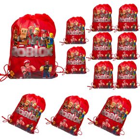 12PCS Drawstring Backpack String Bag Foldable Sports Gym Drawstring Tote Bag pack Birthday Candy Goodie Treat Bags for Gym Shopping Sport Yoga