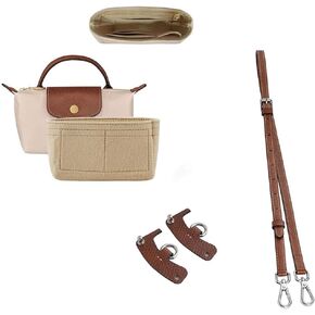 Chispee Bag Organizer for Longchamp Small Tote Bag Bag Strap Set Leather Shoulder Strap Set