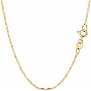 10k SOLID Yellow Gold 1.2mm, 1.7mm, 2.3mm, 3.2mm, 4.5mm, OR 5.5mm Shiny Mariner-Link Chain Necklace for Pendants with Spring-Ring Or Lobster-Claw Clasp (7" 8" 8.5" 10" 16", 18" 20" 22" 24" 30")