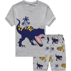 Akyzic Little Boys Pajamas 100% Cotton Pjs for Boys Toddler Monster Truck Sleepwear Short Sets Kids Summer Clothes 3-10T