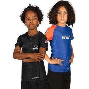 Sanabul Kids NASA Short Sleeve Compression MMA BJJ Wrestling Cross Training Rash Guard