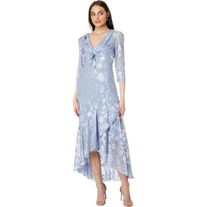 Alex Evenings Women's Tea Length Chiffon Burnout Dress