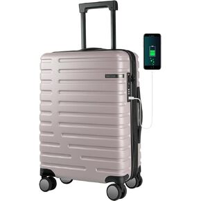 EMPSIGN Hardside Expandable Carry On Luggage Airline Approved, Carry On Suitcase with Spinner Wheels & Built-in TSA Lock, Durable Suitcase Rolling Luggage, Carry-On 20-Inch, Black