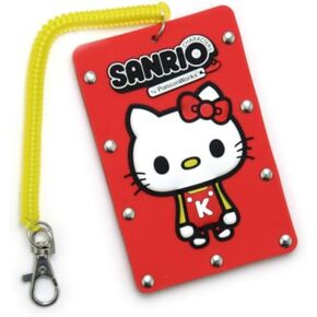 Hello Kitty Hard Card ID Case with Elastic Stretchy Strap - Bus Tag Access Pass Holder - Daily & Travel Japanese Vintage Design Origin