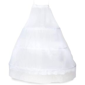 Sparkle and Bash 3-Hoop Petticoat Skirt for Bridal Dress, Adjustable White Lace Wedding Gown Underskirt (Waist 22-40 In; 28 In Length) in Saudi Arabia
