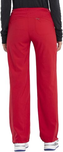 Cherokee Infinity Women Scrubs Set 2625A Mock Wrap Top & 1123A Straight Leg Drawstring Pant, Red- M Top/M Pant in Saudi Arabia