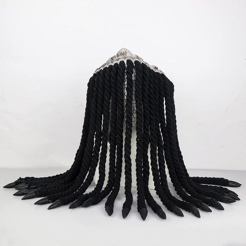 Bulex Predator Mask with Dreads Hair Scary Alien Full Head Headwear Halloween Cosplay Creepy Helmet Role Play Latex Props in Saudi Arabia