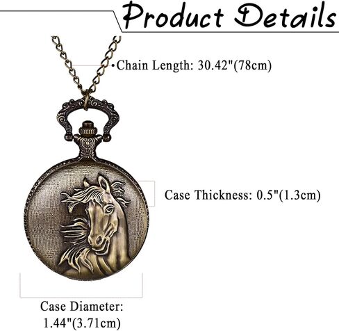 ساعة جيب لانكاردو للرجال والنساء، بتصميم كلاسيكي برونزي لطيف على شكل حصان غزال، حافظة مزخرفة بأرقام عربية، ساعة جيب كوارتز تناظرية مع سلسلة لعيد الأب in Kuwait