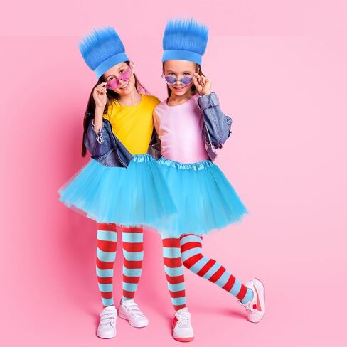 Matiniy 2 Set Kids World Book Day Thing Costume Accessories Include Hairy Headbands and Striped Knee Socks in Saudi Arabia