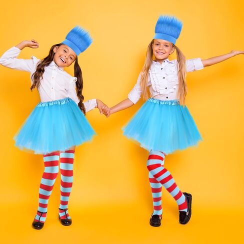 Matiniy 2 Set Kids World Book Day Thing Costume Accessories Include Hairy Headbands and Striped Knee Socks in Saudi Arabia