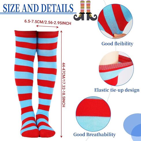 Matiniy 2 Set Kids World Book Day Thing Costume Accessories Include Hairy Headbands and Striped Knee Socks in Saudi Arabia