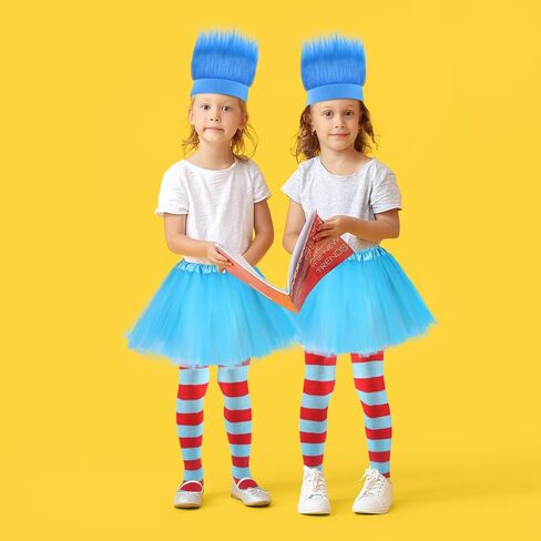 Matiniy 2 Set Kids World Book Day Thing Costume Accessories Include Hairy Headbands and Striped Knee Socks in Saudi Arabia
