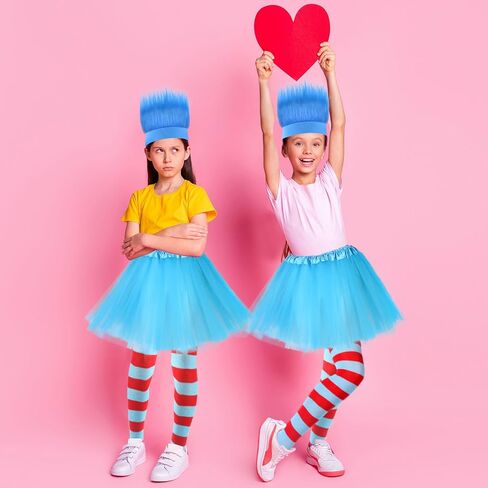 Matiniy 2 Set Kids World Book Day Thing Costume Accessories Include Hairy Headbands and Striped Knee Socks in Saudi Arabia