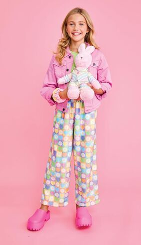 iscream Big Girls Silky Soft Pretty Print Plush Fleece Pants - Hearts & Flowers Collection in Saudi Arabia