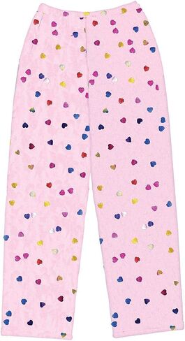 iscream Big Girls Silky Soft Pretty Print Plush Fleece Pants - Hearts & Flowers Collection in Saudi Arabia