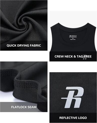 قميص Runhit Boys Compression Tank Top للشباب رياضي سريع الجفاف بطبقة أساسية in Kuwait