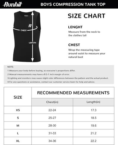 قميص Runhit Boys Compression Tank Top للشباب رياضي سريع الجفاف بطبقة أساسية in Kuwait