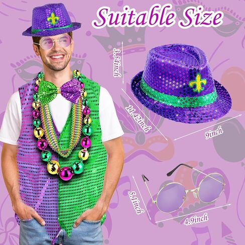 CAMDUCK Mardi Gras Costume, Mardi Gras Tutu Skirt Headband Leg Warmer Cover Feather Boa Shawl Scarf Bead Necklace Earrings in Kuwait