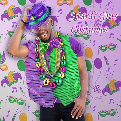 CAMDUCK Mardi Gras Costume, Mardi Gras Tutu Skirt Headband Leg Warmer Cover Feather Boa Shawl Scarf Bead Necklace Earrings in Kuwait