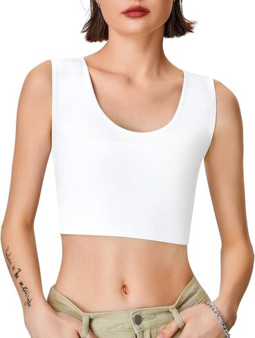 LEINIDINA Chest Binder for Transgender FTM Elastic Band Crew Neck Pullover Binder Bra Tank Top in Saudi Arabia