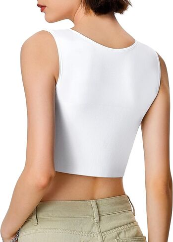 LEINIDINA Chest Binder for Transgender FTM Elastic Band Crew Neck Pullover Binder Bra Tank Top in Saudi Arabia