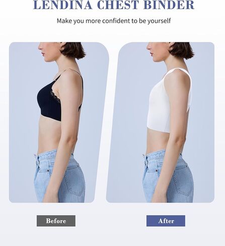 LEINIDINA Chest Binder for Transgender FTM Elastic Band Crew Neck Pullover Binder Bra Tank Top in Saudi Arabia